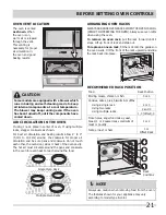 Предварительный просмотр 21 страницы Frigidaire 318205300 Use & Care Manual