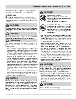 Предварительный просмотр 3 страницы Frigidaire 318205303 Important Safety Instructions Manual