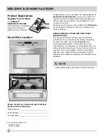 Предварительный просмотр 2 страницы Frigidaire 318205308 Use & Care Manual