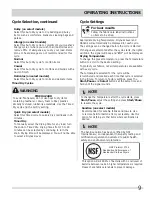 Preview for 9 page of Frigidaire Affinity FAQE7001L Use And Care Manual