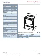 Preview for 2 page of Frigidaire CFEF3012LW Specifications