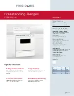 Frigidaire CFEF3014LW Specification preview