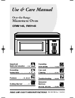 Preview for 1 page of Frigidaire CFMV145 Use & Care Manual