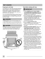 Preview for 32 page of Frigidaire CGEF3055MBB Use & Care Manual