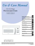Предварительный просмотр 1 страницы Frigidaire CGLMV169 Use & Care Manual