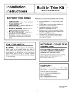 Preview for 1 page of Frigidaire CGM0205KB Installation Instructions Manual