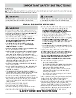 Preview for 3 page of Frigidaire CPBM3077RF Use & Care Manual