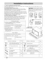 Preview for 2 page of Frigidaire CRA186MT210 Installation Instructions Manual