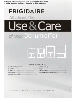 Предварительный просмотр 1 страницы Frigidaire Dehumidifier Use & Care Manual