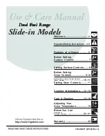 Frigidaire Dual Fuel Range Slide-in Models Use & Care Manual preview