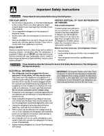 Preview for 3 page of Frigidaire E23CS75DSS0 Use & Care Manual