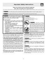 Предварительный просмотр 3 страницы Frigidaire ES200/300 Use & Care Manual