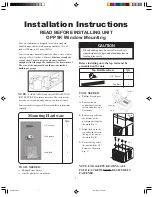 Preview for 1 page of Frigidaire FAA050P7A Installation Instructions