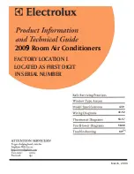 Frigidaire FAA055P7AA Product Information And Technical Manual preview