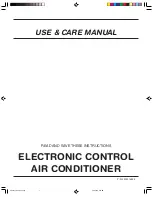 Frigidaire FAA086P7A - 8,000 BTU Mini Compact Room Air Conditioner Use And Care Manual preview
