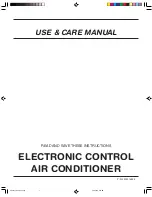 Preview for 1 page of Frigidaire FAA086P7A - 8,000 BTU Mini Compact Room Air Conditioner Use And Care Manual