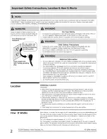 Preview for 2 page of Frigidaire FAD251NTB0 Use & Care Manual