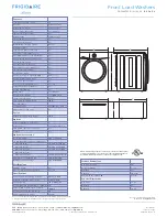 Предварительный просмотр 2 страницы Frigidaire FAFS4272L N Product Specifications