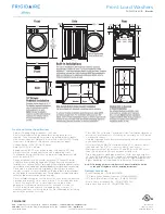 Предварительный просмотр 2 страницы Frigidaire FAFW3511KB - Affinity Tumble Action Washer Specification Sheet