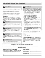 Preview for 2 page of Frigidaire FAFW3577KA - Affinity Series 27-in Front-Load Washer Use And Care Manual