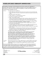 Preview for 26 page of Frigidaire FAFW3577KA - Affinity Series 27-in Front-Load Washer Use And Care Manual