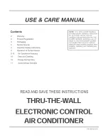 Preview for 1 page of Frigidaire FAH086R1T1 Use & Care Manual