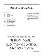 Frigidaire FAH10ES2T - 10 000 BTU Through-the-Wall Room Air Conditioner Use And Care Manual preview