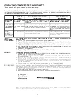 Preview for 2 page of Frigidaire FAH125N2T2 Owner'S Manual