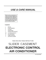 Preview for 1 page of Frigidaire FAK085R7V - Slider/Casemen Room Air Conditioner Use & Care Manual