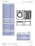 Предварительный просмотр 2 страницы Frigidaire FAQE7072LA Product Specifications