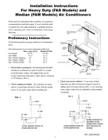 Frigidaire FAS25EQ2A Installation Instructions Manual preview