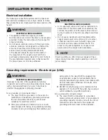 Preview for 12 page of Frigidaire FASG7021NW Installation Instructions Manual