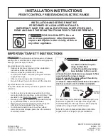 Preview for 1 page of Frigidaire FCFE3083AS Installation Instructions Manual