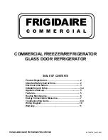 Предварительный просмотр 1 страницы Frigidaire FCFS201LFB - 19.5 cu. Ft. Food Service Grade Freezer Instructions Manual