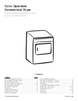 Preview for 1 page of Frigidaire FCGD3000ES - 27 Inch Coin Operated Gas Dryer Installation Instructions And Use And Care Manual