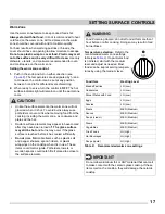 Preview for 17 page of Frigidaire FCRE305CAS Use & Care Manual