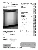 Frigidaire FDB2000RFC Use And Care Manual предпросмотр