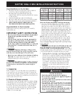 Preview for 3 page of Frigidaire FEB24S2AB - 24" Electric Wall Oven Installation Instructions Manual