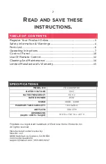 Preview for 2 page of Frigidaire FEC300WH00 Owner'S Manual