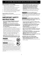 Предварительный просмотр 2 страницы Frigidaire FED300ASD Installation Instructions Manual