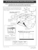 Preview for 1 page of Frigidaire FED355ESF Installation Instructions Manual