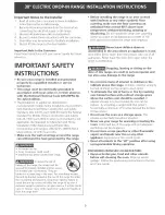 Preview for 3 page of Frigidaire FED355ESF Installation Instructions Manual