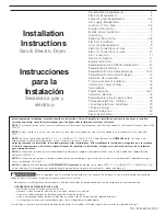 Preview for 1 page of Frigidaire FEFB9200ES0 Installation Instructions Manual