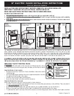 Frigidaire FEFS66DSG Installation Instructions Manual preview