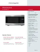 Frigidaire FFCE1638L S Specification Sheet preview