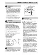 Preview for 3 page of Frigidaire FFCH16M5QWA Use & Care Manual