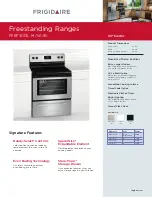 Предварительный просмотр 1 страницы Frigidaire FFEF3013L W FFEF3013L B Product Specifications