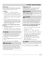 Preview for 13 page of Frigidaire FFEF3016L Use & Care Manual