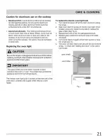 Preview for 21 page of Frigidaire FFEF3016LBA Use & Care Manual