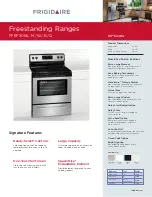 Frigidaire FFEF3018L M Specification & Installation Instructions preview